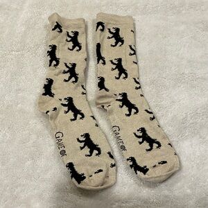 Game of Thrones Tan Socks with Black Pattern